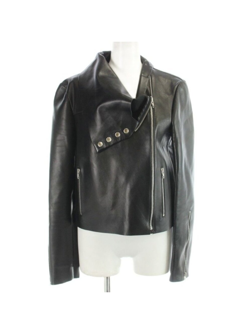Celine Phoebe Philo Era Leather Rider's Jacket Single Sheep Black 36
